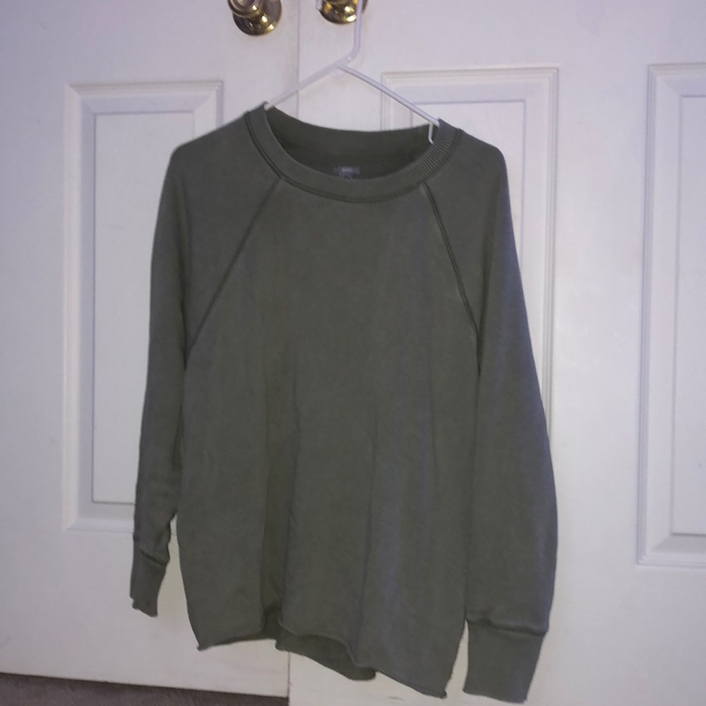 aerie womens green soft oversized sweatshirt